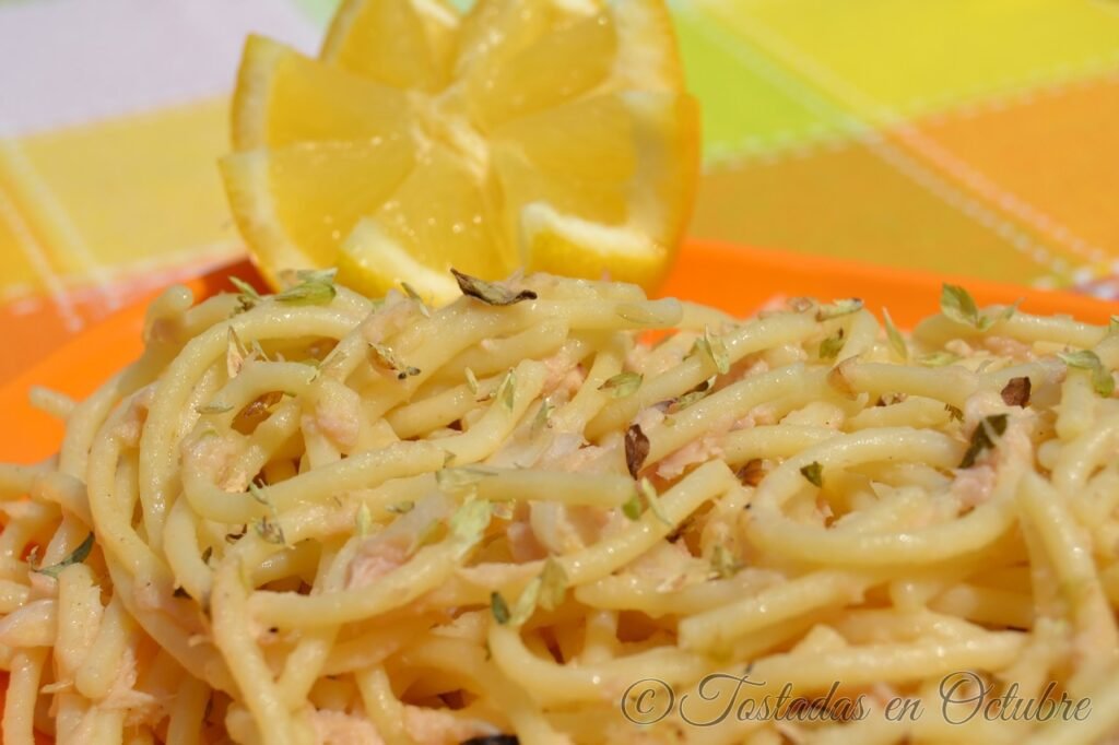 Spaghetti Frío con Atún y Limón